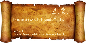 Ludmerszki Kamélia névjegykártya